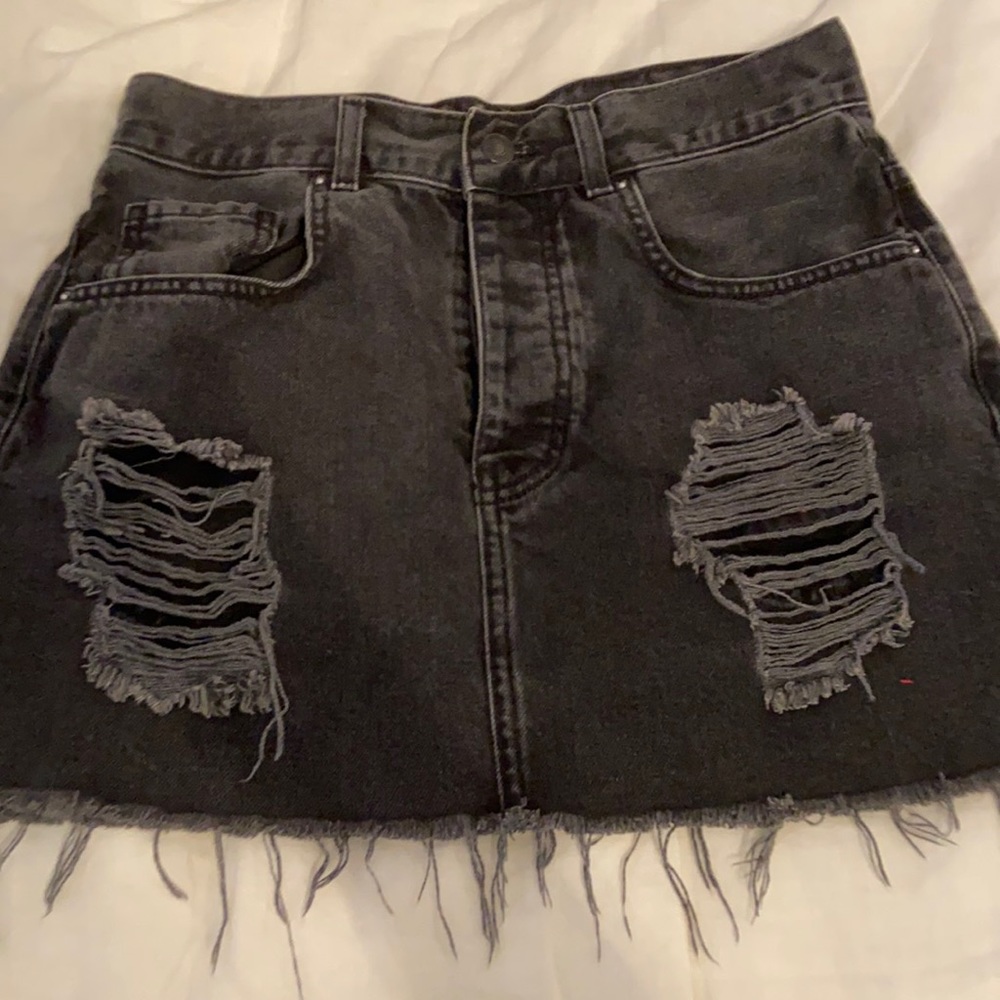 Black jean skirt